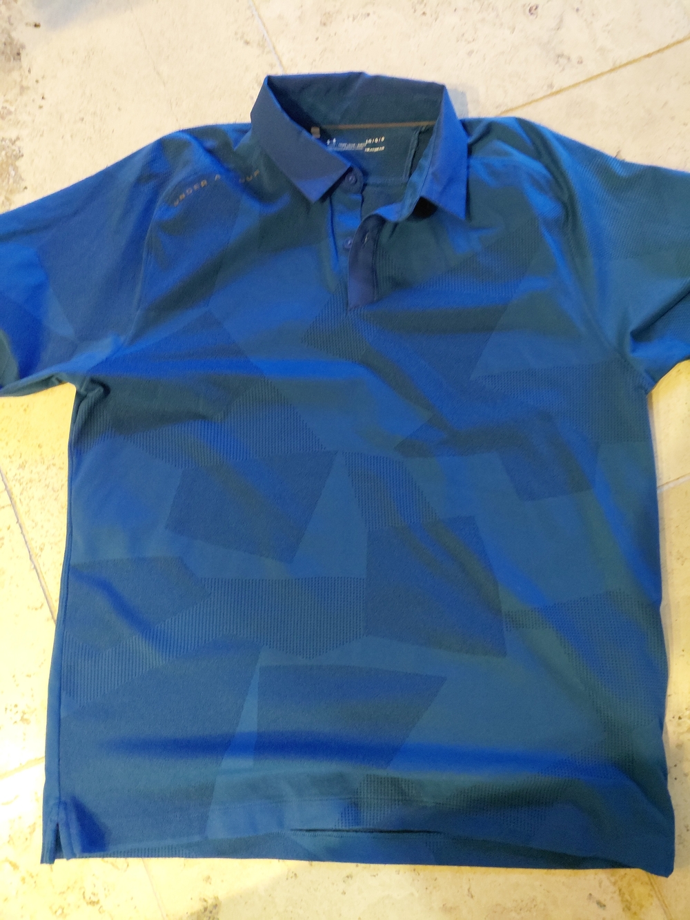 Under Armour Blue Geometric Polo Shirt